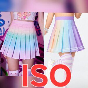 ISO pastel rainbow pleated skirt